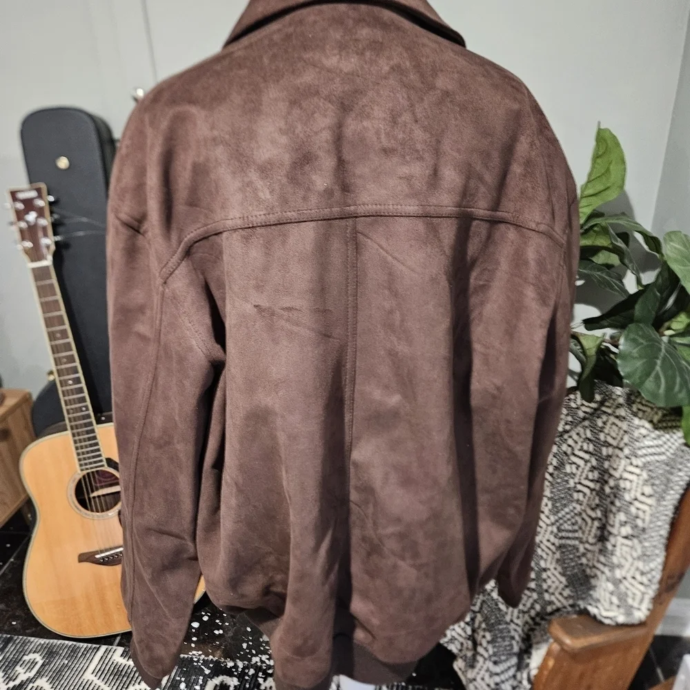 Vintage Reportage R.G.A. Italy Faux Suede Jacket – Brown. XXL